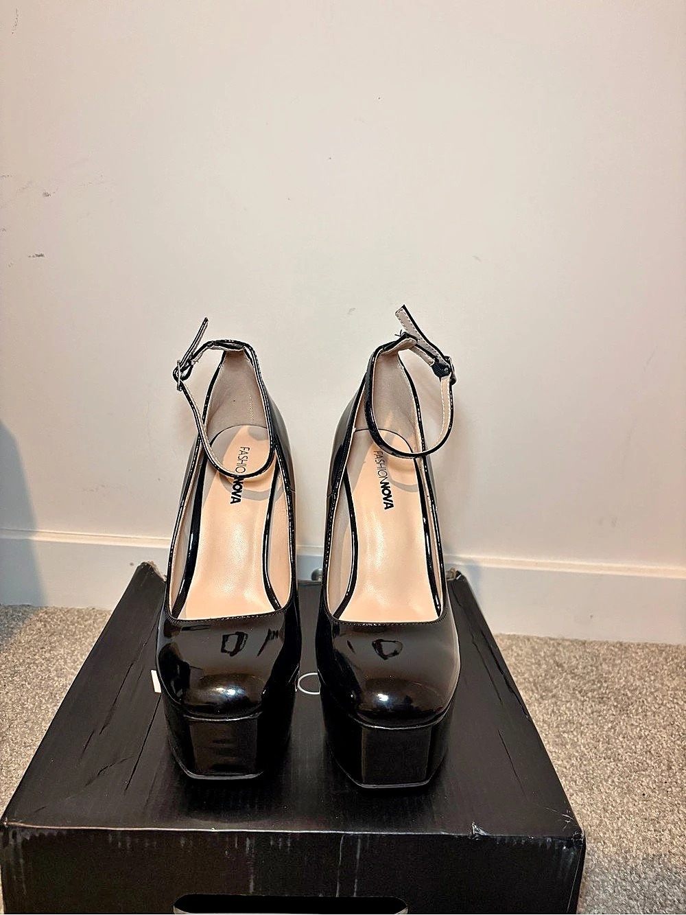 Fashion Nova Tall Platform Pumps Black